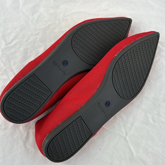Rothy’s Pointed Toe Chili Red Slip On Shoes - Picture 7 of 8